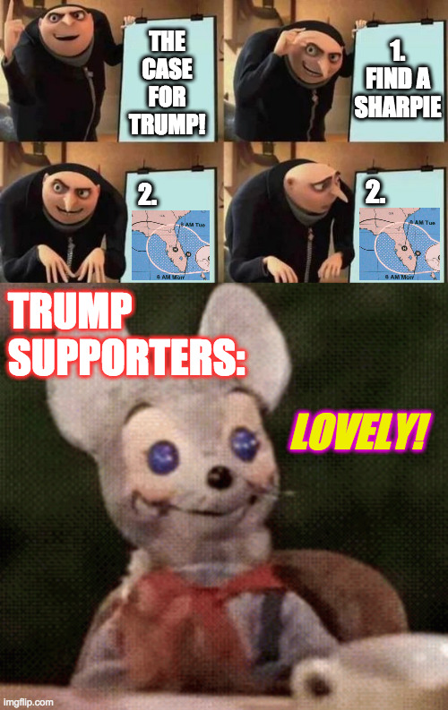 THE CASE FOR TRUMP! LOVELY! 1. FIND A SHARPIE 2. 2. TRUMP SUPPORTERS: | image tagged in gru's plan | made w/ Imgflip meme maker