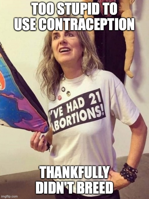 Stupid, evil or both? | TOO STUPID TO USE CONTRACEPTION; THANKFULLY DIDN'T BREED | image tagged in stupid,killer,dumb,biatch,murderer | made w/ Imgflip meme maker