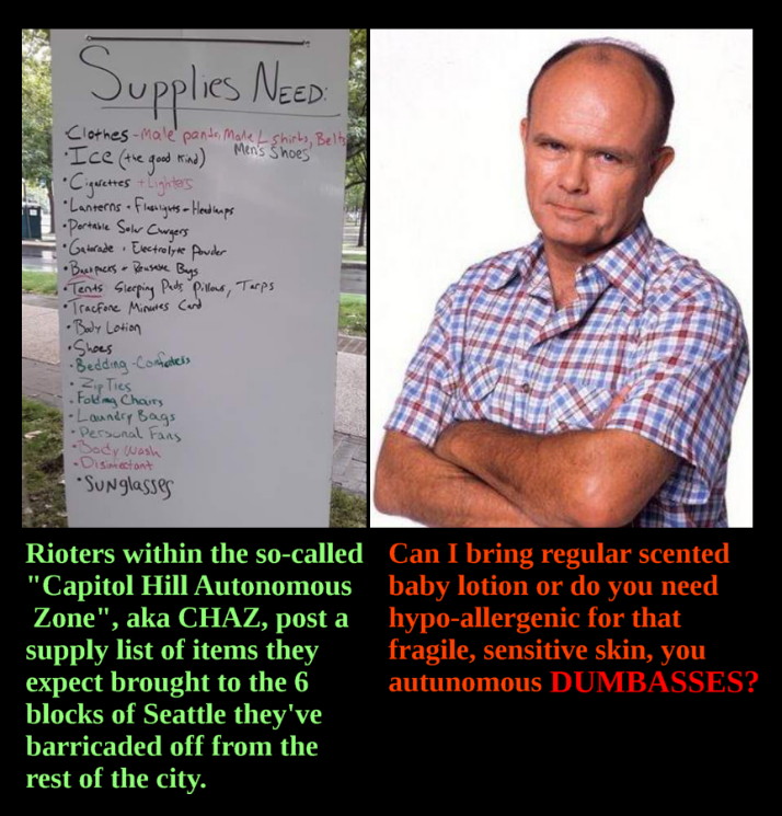 High Quality CHAZ protesters demands vs Red Forman Blank Meme Template