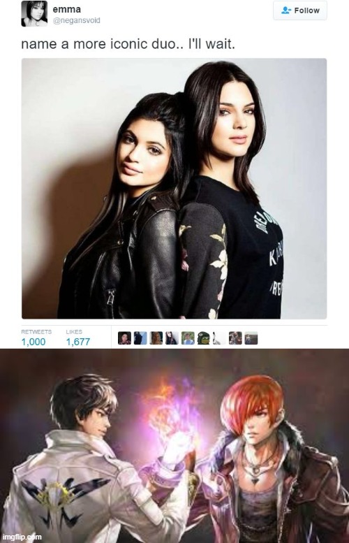 You're only get this if you're a SNK or KOF Fan | image tagged in name a more iconic duo,king of fighters,memes | made w/ Imgflip meme maker