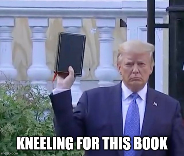 It's A bible | KNEELING FOR THIS BOOK | image tagged in it's a bible | made w/ Imgflip meme maker