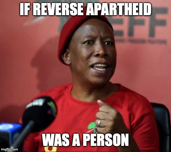 Reverse Apartheid | IF REVERSE APARTHEID; WAS A PERSON | image tagged in reverse apartheid | made w/ Imgflip meme maker