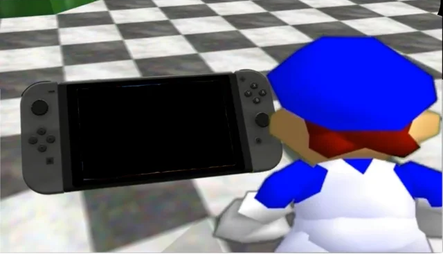 Smg4 looks at a Switch Blank Meme Template