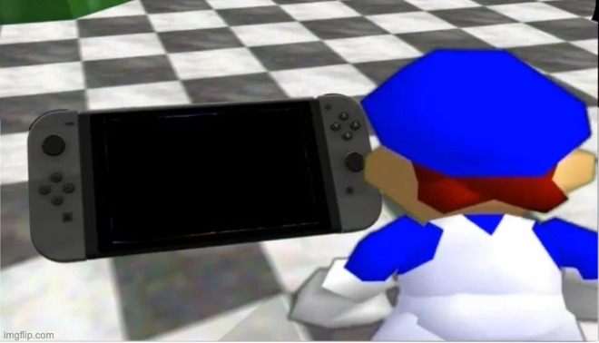 Smg4 looks at a Switch | image tagged in smg4 looks at a switch | made w/ Imgflip meme maker