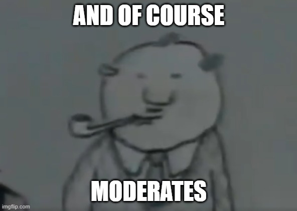 Of course, Moderates | AND OF COURSE; MODERATES | image tagged in of course moderates | made w/ Imgflip meme maker