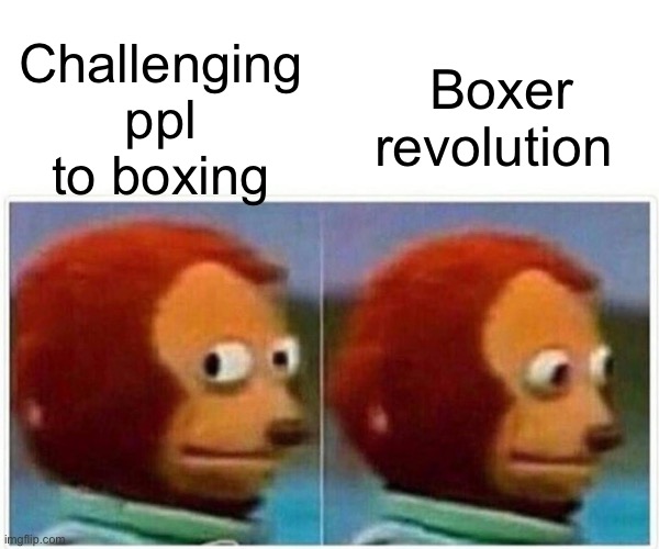 Monkey Puppet Meme | Challenging ppl to boxing Boxer revolution | image tagged in memes,monkey puppet | made w/ Imgflip meme maker