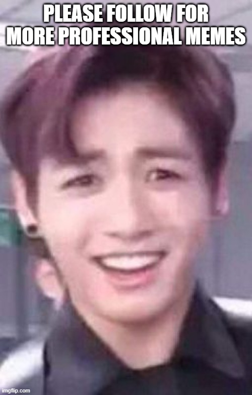 PLEASE FOLLOW FOR MORE PROFESSIONAL MEMES | image tagged in bts | made w/ Imgflip meme maker