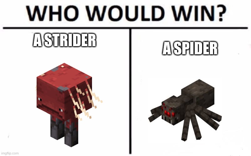 Who Would Win? | A STRIDER; A SPIDER | image tagged in memes,who would win | made w/ Imgflip meme maker
