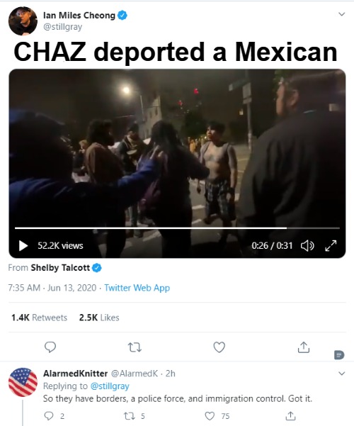 CHAZ deported its first Mexican | CHAZ deported a Mexican | image tagged in chaz,racists,racism,hispanic,mexican,deportation | made w/ Imgflip meme maker