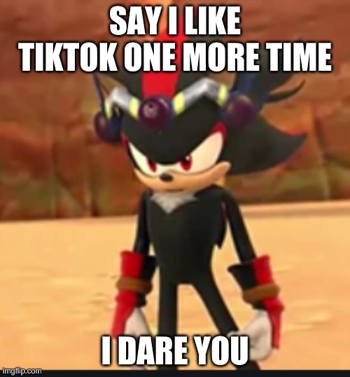 go ahead i dare you | SAY I LIKE TIKTOK ONE MORE TIME; I DARE YOU | made w/ Imgflip meme maker