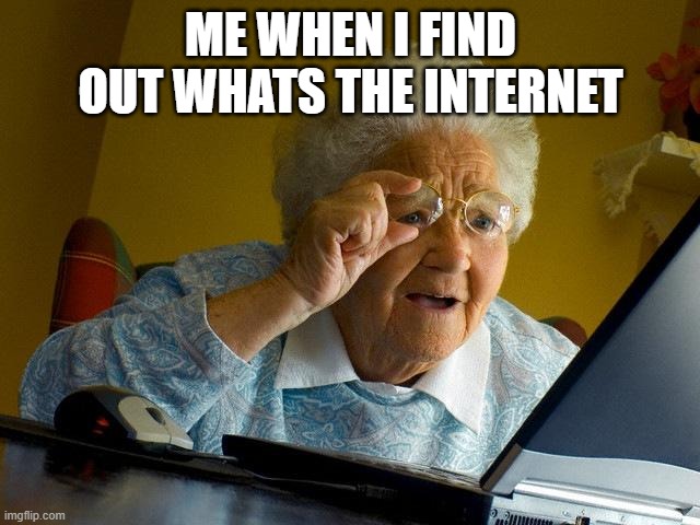 Grandma Finds The Internet Meme | ME WHEN I FIND OUT WHATS THE INTERNET | image tagged in memes,grandma finds the internet | made w/ Imgflip meme maker