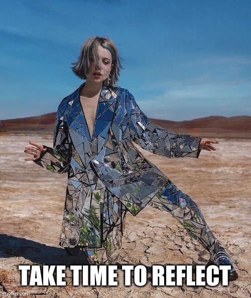 Artist Reflection | TAKE TIME TO REFLECT | image tagged in funny memes,desert,reflection | made w/ Imgflip meme maker