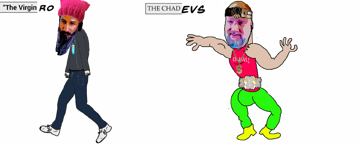 High Quality Virgin Ro vs Chad EVS Blank Meme Template