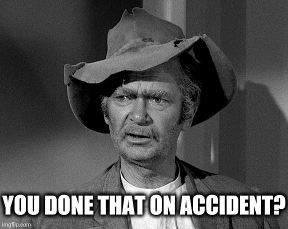 Jed Clampett | YOU DONE THAT ON ACCIDENT? | image tagged in jed clampett | made w/ Imgflip meme maker