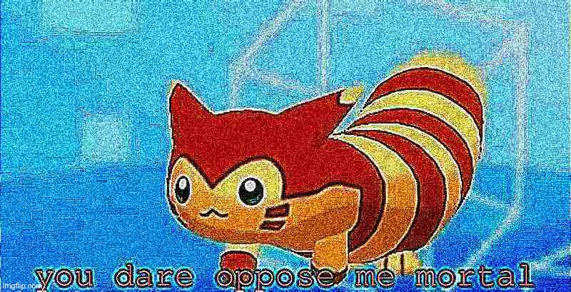 ah yes a new furret template | image tagged in you dare oppose me mortal furret | made w/ Imgflip meme maker