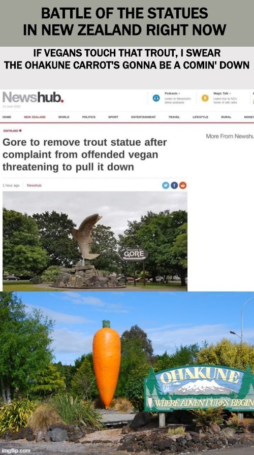 Statues Conflict Spreads Around The World | image tagged in statues,vegans | made w/ Imgflip meme maker