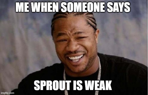 ME | ME WHEN SOMEONE SAYS; SPROUT IS WEAK | image tagged in memes,yo dawg heard you,brawl stars | made w/ Imgflip meme maker