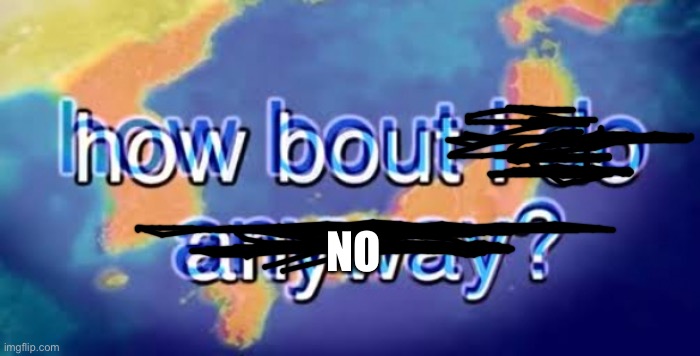 How bout i do anyway | NO | image tagged in how bout i do anyway | made w/ Imgflip meme maker