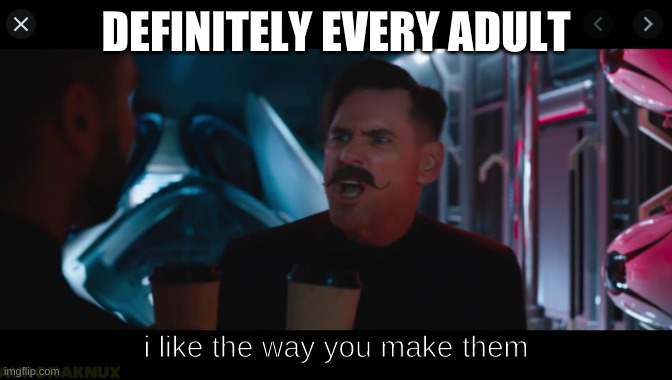coffee | DEFINITELY EVERY ADULT; i like the way you make them | image tagged in sonic the hedgehog,coffee | made w/ Imgflip meme maker