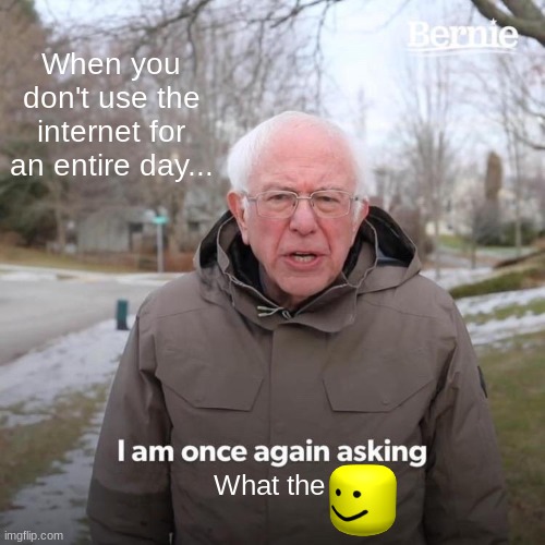 What about an hour? | When you don't use the internet for an entire day... What the | image tagged in memes,bernie i am once again asking for your support,why | made w/ Imgflip meme maker