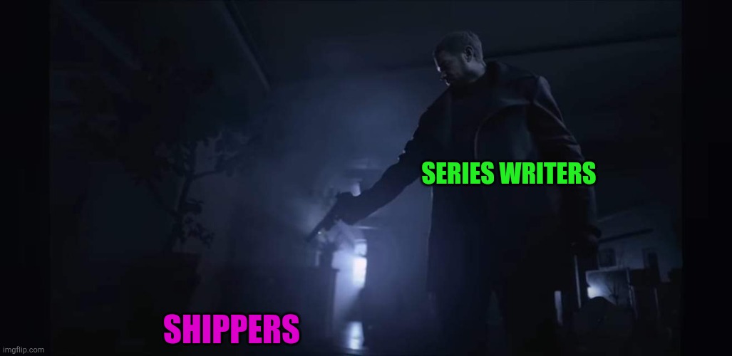 Resident Evil 8 Village | SERIES WRITERS; SHIPPERS | image tagged in resident evil 8 village | made w/ Imgflip meme maker