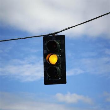 Yellow traffic light Blank Meme Template