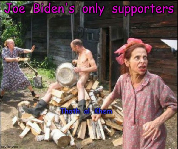 Joe Biden Fans | Joe  Biden's  only  supporters; Thoth  al  Khem | image tagged in dementia,biden,jopebidenstupid | made w/ Imgflip meme maker