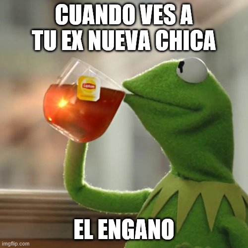 But That's None Of My Business | CUANDO VES A TU EX NUEVA CHICA; EL ENGANO | image tagged in memes,but that's none of my business,kermit the frog | made w/ Imgflip meme maker