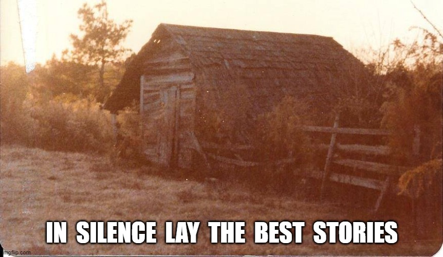 Silence | IN  SILENCE  LAY  THE  BEST  STORIES | image tagged in old school | made w/ Imgflip meme maker