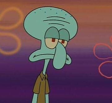 High Quality Defeated Squidward Blank Meme Template