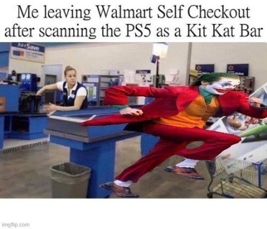 Walmart Self Checkout PS5 As Kit Kat Bar | COVELL BELLAMY III | image tagged in walmart self checkout ps5 as kit kat bar | made w/ Imgflip meme maker