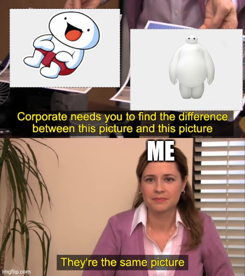 Odd1sout and baymax are the same | ME | image tagged in there the same picture | made w/ Imgflip meme maker