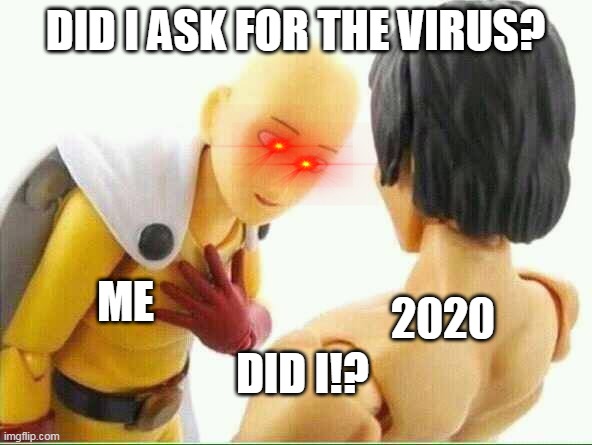 I did not ask for this | DID I ASK FOR THE VIRUS? ME; 2020; DID I!? | image tagged in did i ask you | made w/ Imgflip meme maker