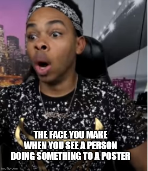 THE FACE YOU MAKE WHEN YOU SEE A PERSON DOING SOMETHING TO A POSTER | image tagged in dangmattsmith | made w/ Imgflip meme maker