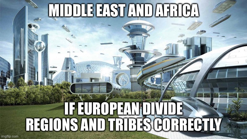 The future world if | MIDDLE EAST AND AFRICA; IF EUROPEAN DIVIDE REGIONS AND TRIBES CORRECTLY | image tagged in the future world if | made w/ Imgflip meme maker