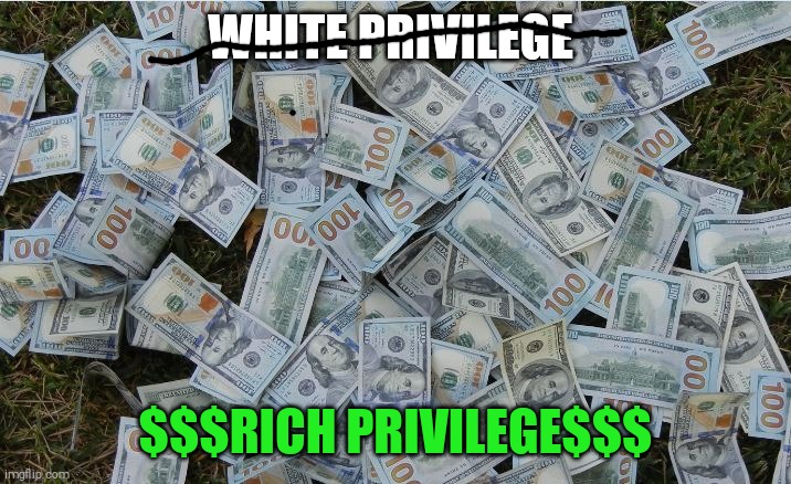 Because America = money | WHITE PRIVILEGE; $$$RICH PRIVILEGE$$$ | image tagged in memes,rich,who wants to be a millionaire,billionaire,corruption | made w/ Imgflip meme maker