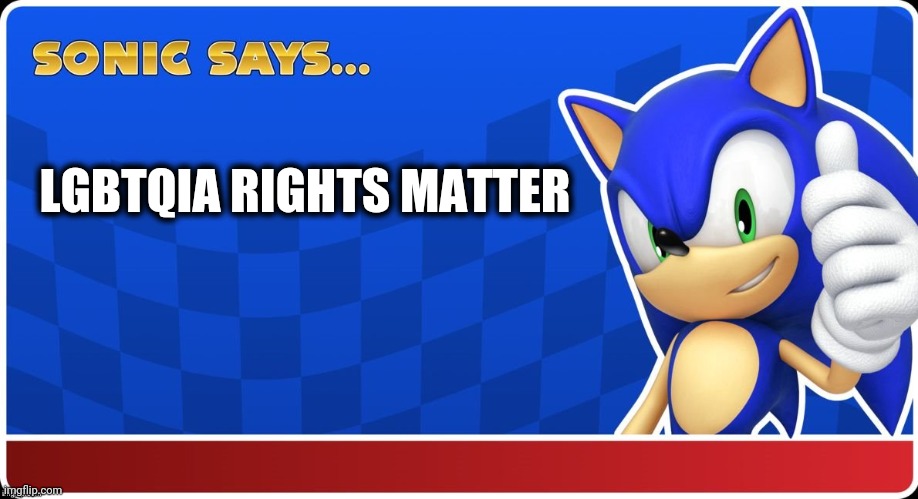 LGBTQIA rights matter | LGBTQIA RIGHTS MATTER | image tagged in sonic says sasr,sonic the hedgehog,sonic says,sonic,lgbtq,lgbt | made w/ Imgflip meme maker