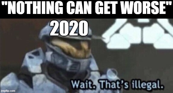 Wait that’s illegal | "NOTHING CAN GET WORSE"; 2020 | image tagged in wait thats illegal | made w/ Imgflip meme maker