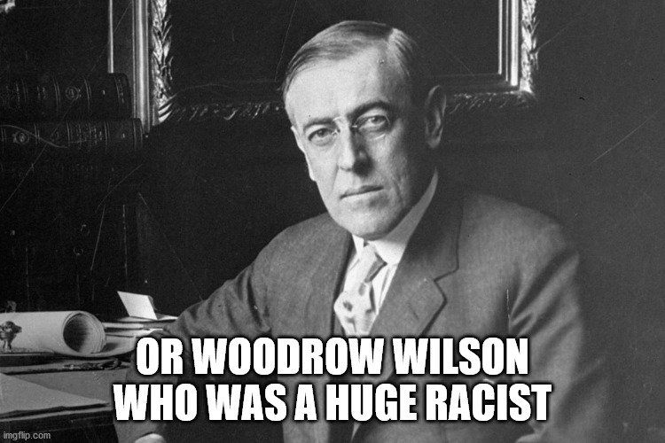 Woodrow Wilson | OR WOODROW WILSON WHO WAS A HUGE RACIST | image tagged in woodrow wilson | made w/ Imgflip meme maker