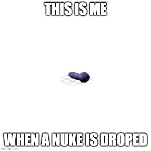 THIS IS ME; WHEN A NUKE IS DROPED | image tagged in funny memes | made w/ Imgflip meme maker