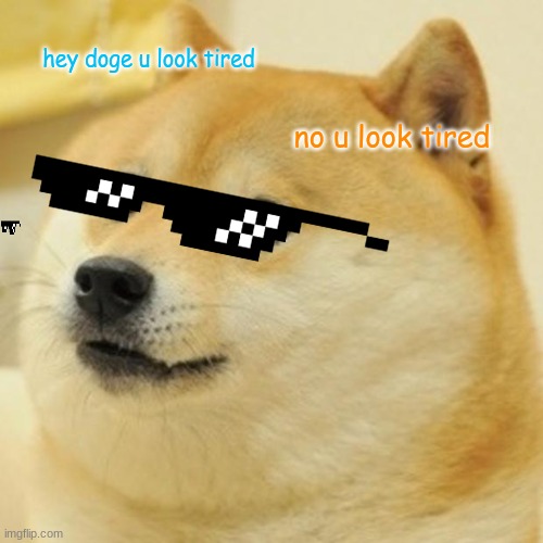 Doge Meme | hey doge u look tired; no u look tired | image tagged in memes,doge | made w/ Imgflip meme maker