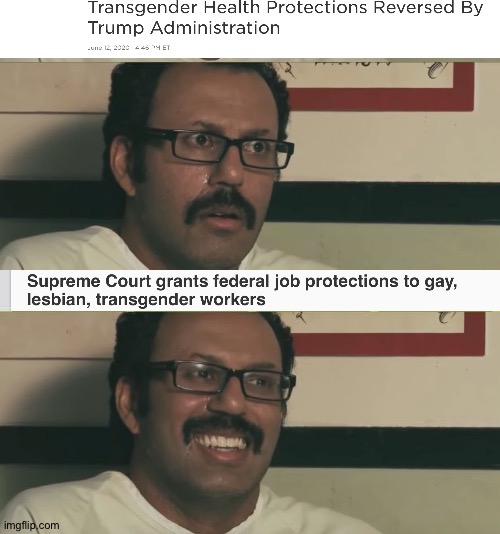 Perfectly balanced, as all things should be | image tagged in aladeen aids,lgbtq,supreme court,donald trump,civil rights | made w/ Imgflip meme maker