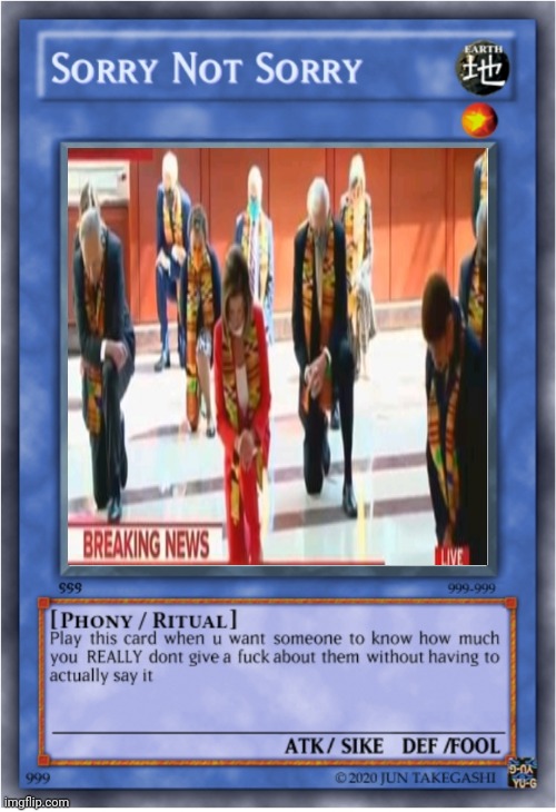 Sorry Not Sorry Card | image tagged in democrats,libtards,republicans,boomer,meme war | made w/ Imgflip meme maker