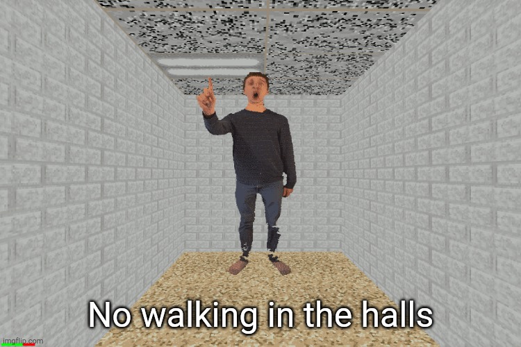 Principal of the Thing | No walking in the halls | image tagged in principal of the thing | made w/ Imgflip meme maker