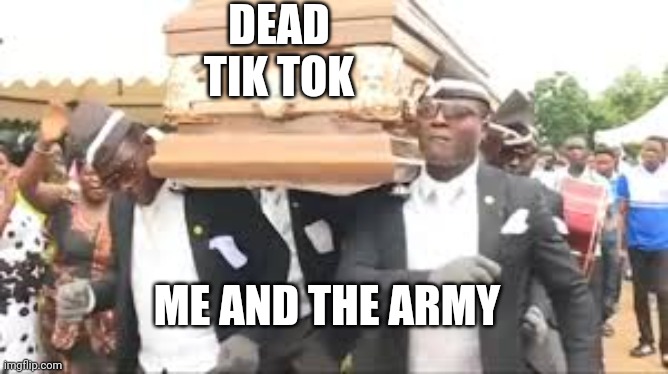 Ok, Who's Leading The Coffin Dance? | DEAD TIK TOK; ME AND THE ARMY | image tagged in coffin dance | made w/ Imgflip meme maker