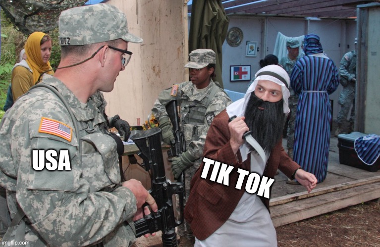 OPFOR arab with a knife | USA TIK TOK | image tagged in opfor arab with a knife | made w/ Imgflip meme maker