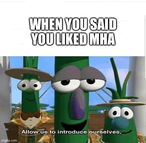 Allow us to introduce ourselves | WHEN YOU SAID YOU LIKED MHA | image tagged in allow us to introduce ourselves | made w/ Imgflip meme maker