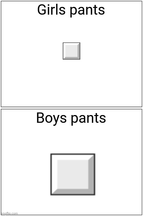 Pants | Girls pants; Boys pants | image tagged in memes,blank comic panel 1x2,pants | made w/ Imgflip meme maker