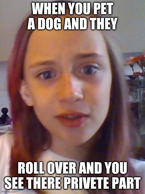 what the | WHEN YOU PET A DOG AND THEY; ROLL OVER AND YOU SEE THERE PRIVETE PART | image tagged in change my mind | made w/ Imgflip meme maker