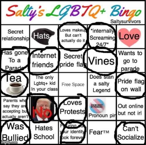 another bingo! | image tagged in the pride bingo | made w/ Imgflip meme maker